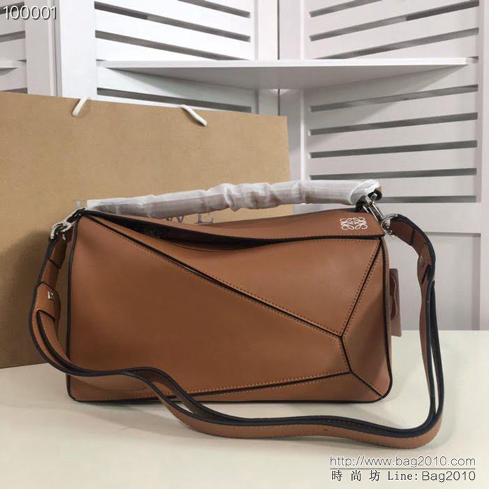 LOEWE羅意威 拼色熱銷款 puzzle bag 可折疊 牛皮手提肩背包 大小號 L0153  jdl1235